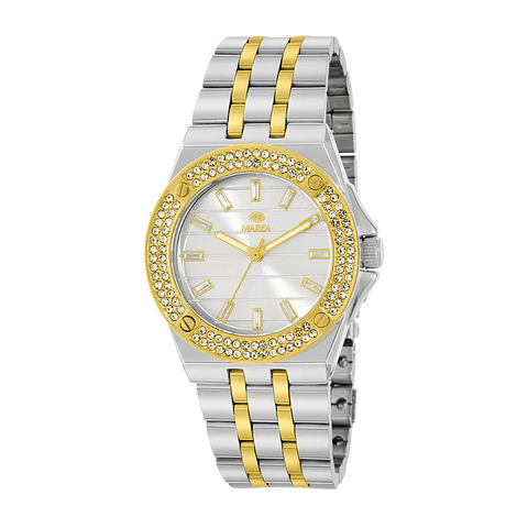 Reloj para hombre bicolor con circonitas 