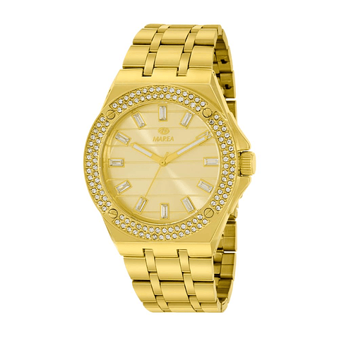 Reloj dorado de acero para hombre