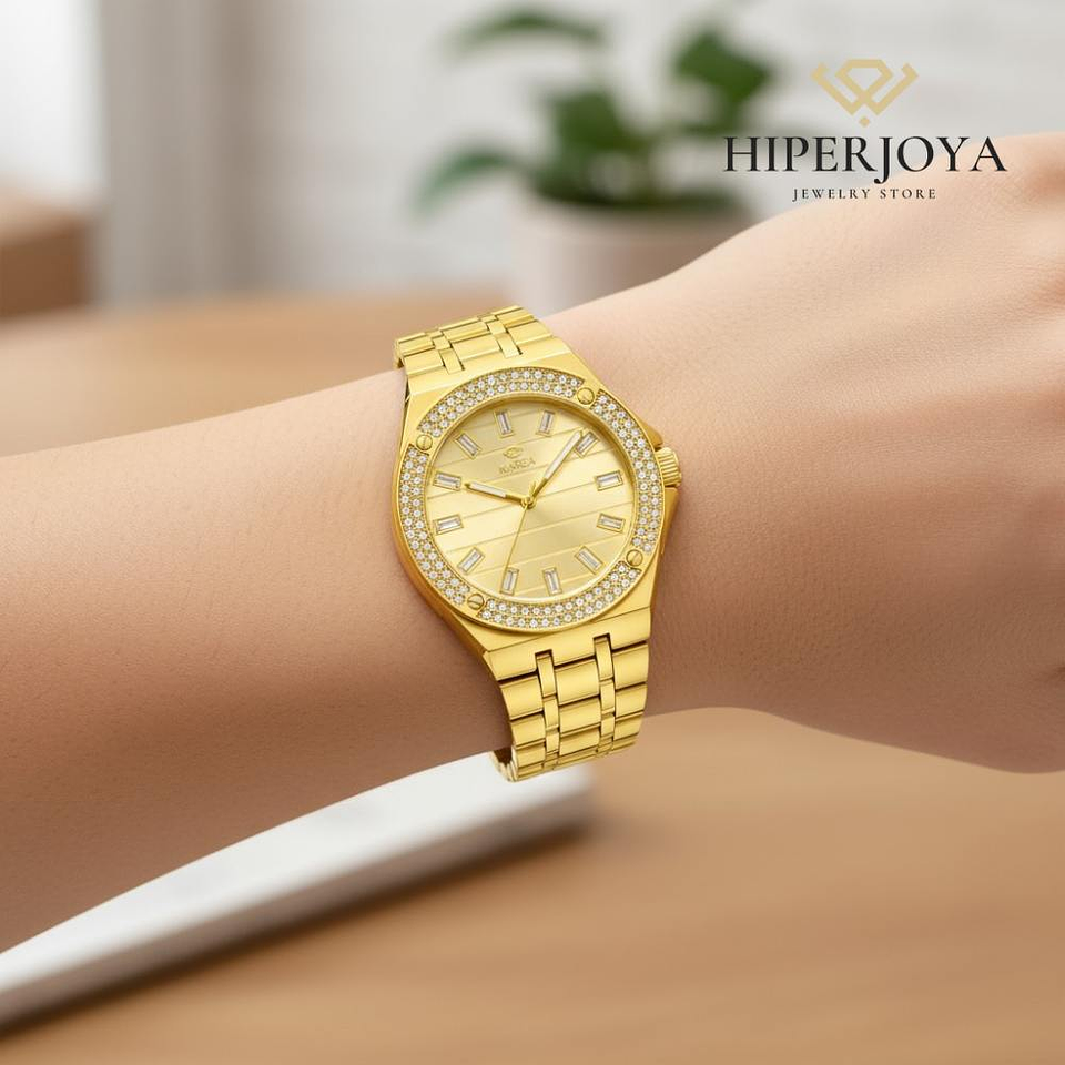 Reloj dorado de acero para hombre 2