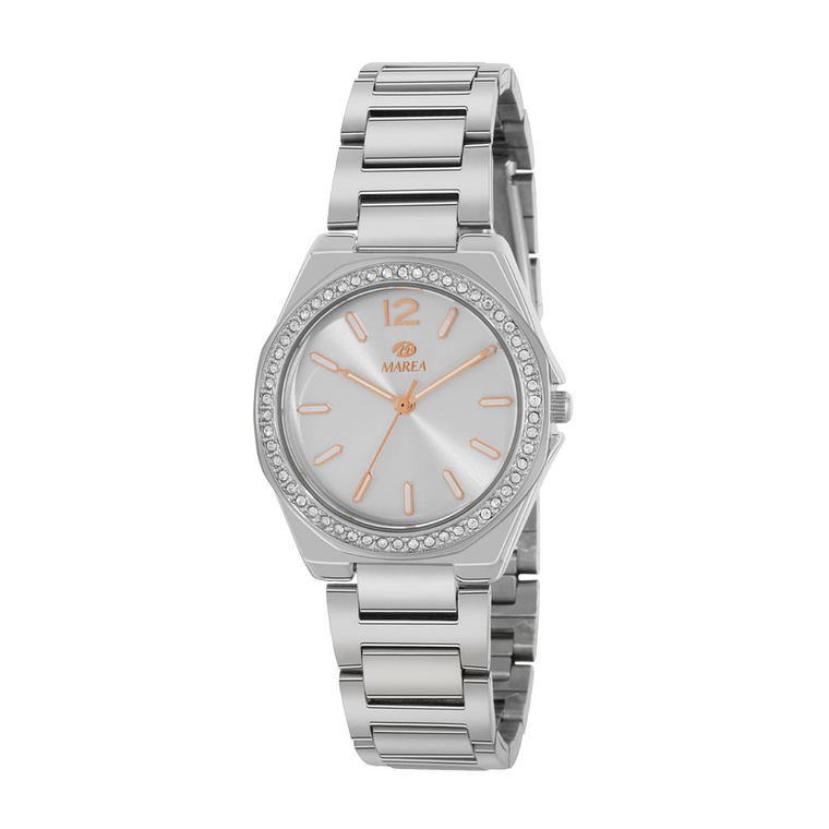 Reloj plateado para mujer  1