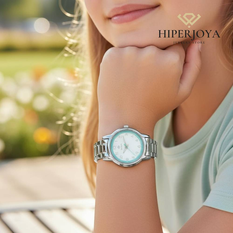 Reloj para niña analógico más auriculares Bluetooth 2