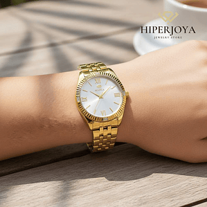 Reloj para mujer en acero dorado 