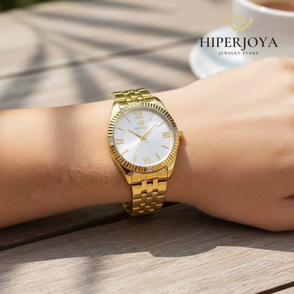 Reloj para mujer en acero dorado  2