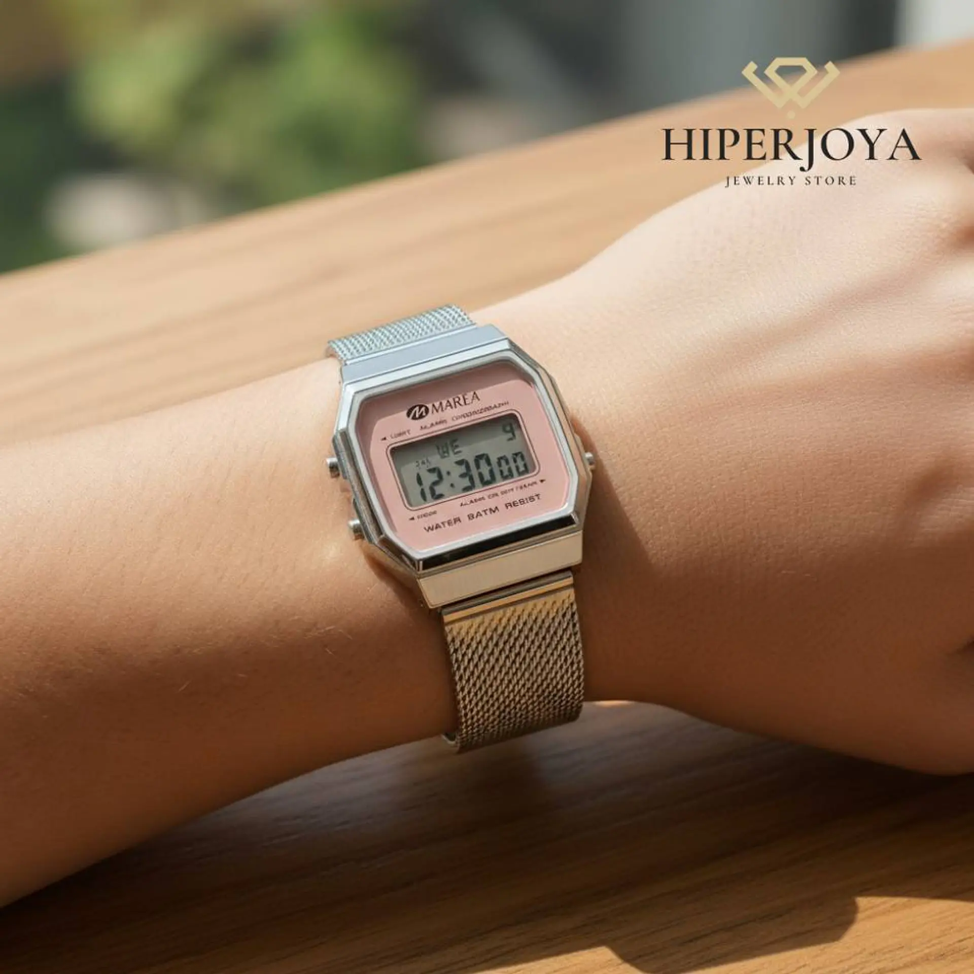 Reloj digital pantalla LCD color rosa 2