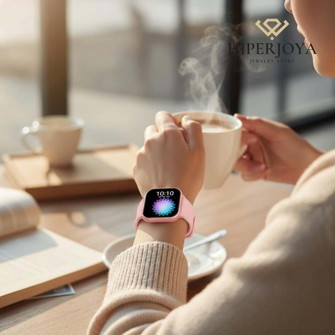 Reloj inteligente smartwach rosa  3