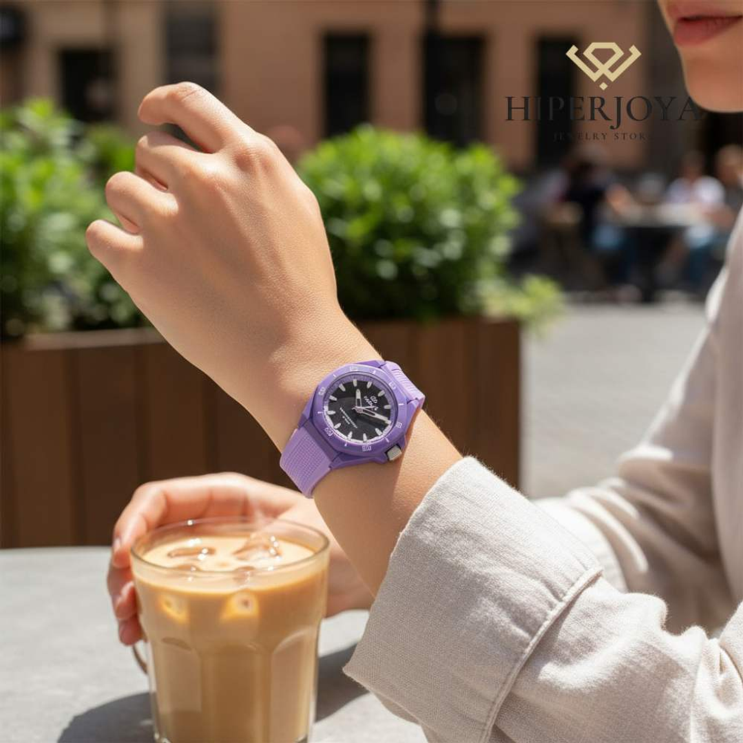 Reloj con movimiento japonés tres agujas 3