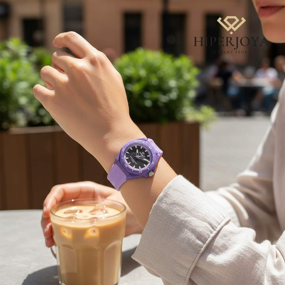 Reloj con movimiento japonés tres agujas 3