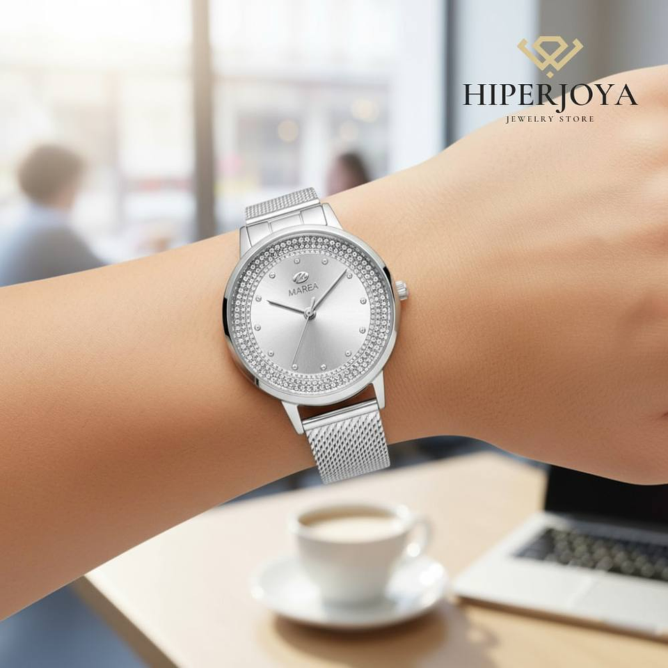 Reloj con correa de acero para dama 2