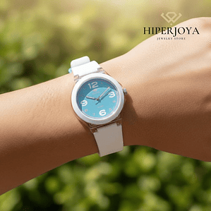 Reloj con esfera azul para mujer