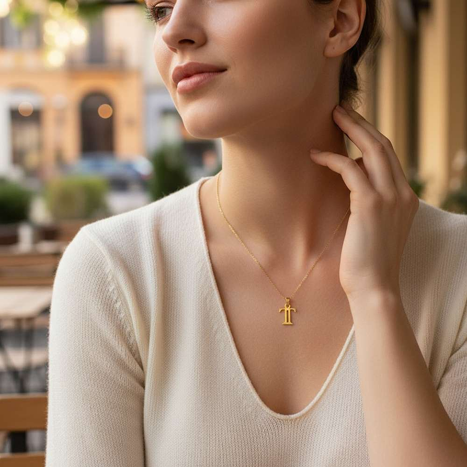 Colgante de inicial T Oro 18k 3