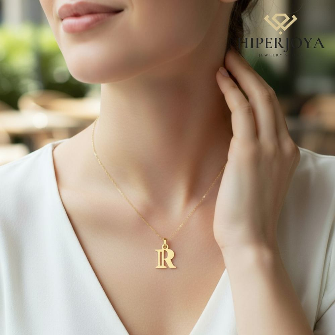 Colgante de inicial R Oro 18k 2