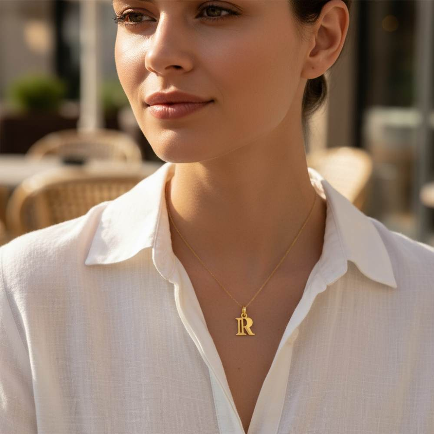 Colgante de inicial R Oro 18k 3