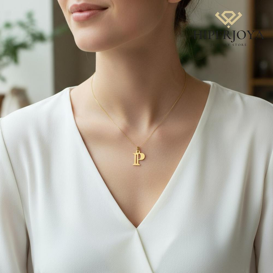 Colgante de inicial P Oro 18k 2