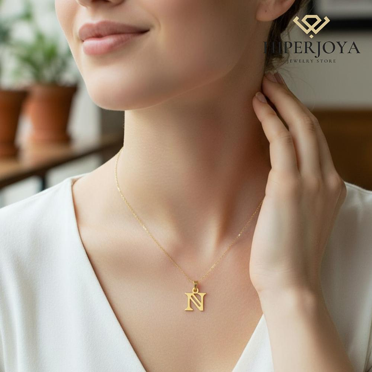 Colgante de inicial N Oro 18k 2