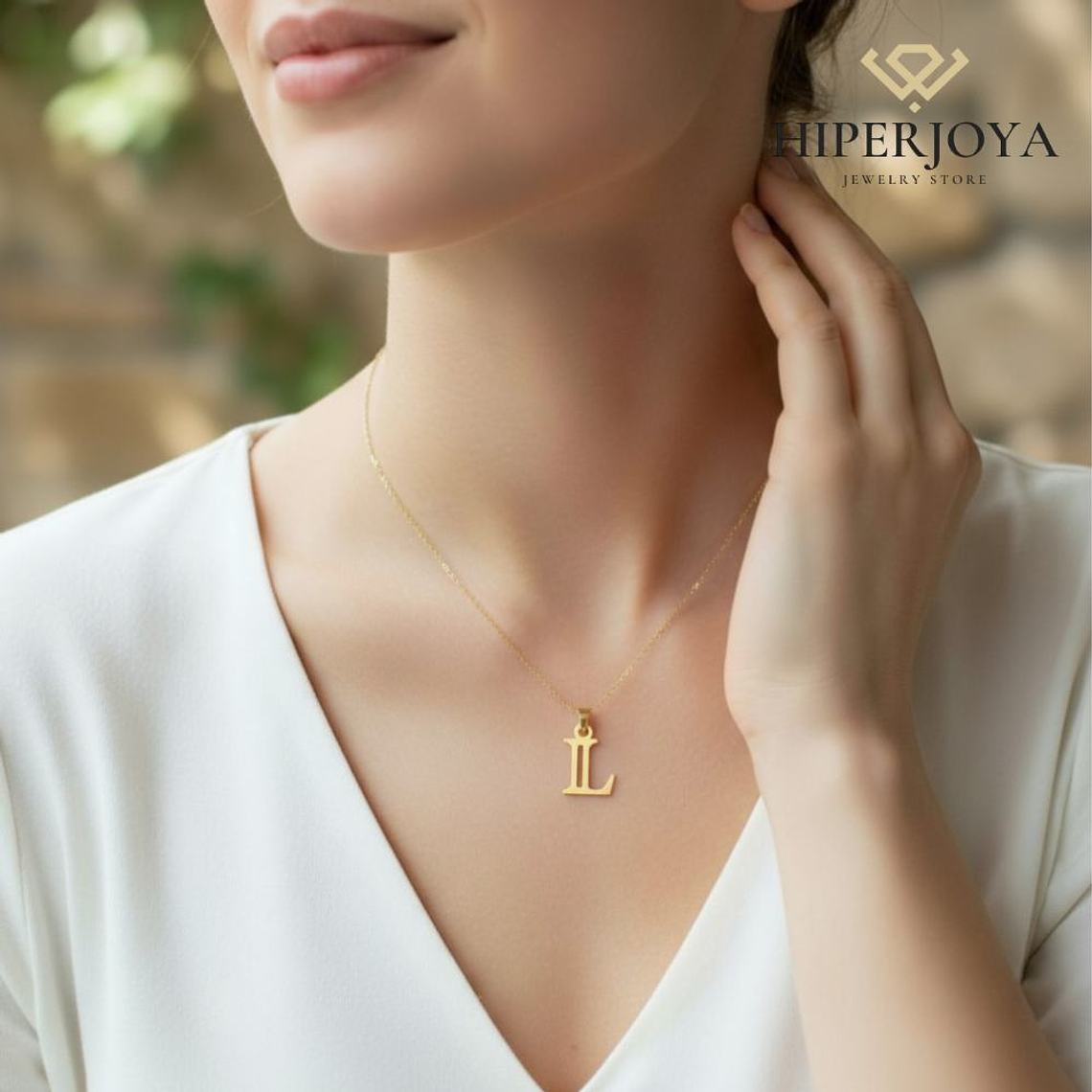 Colgante de inicial L Oro 18k 2