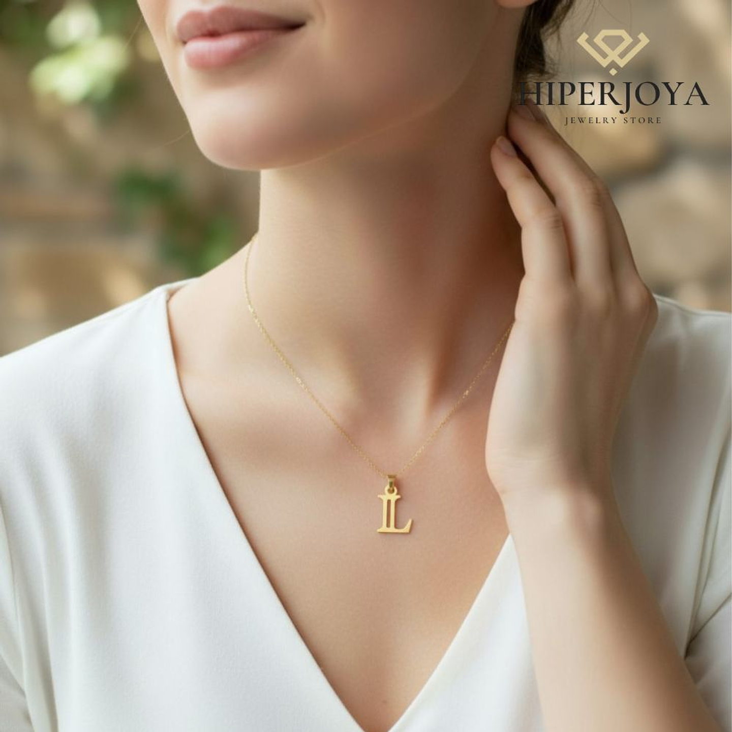 Colgante de inicial L Oro 18k 2