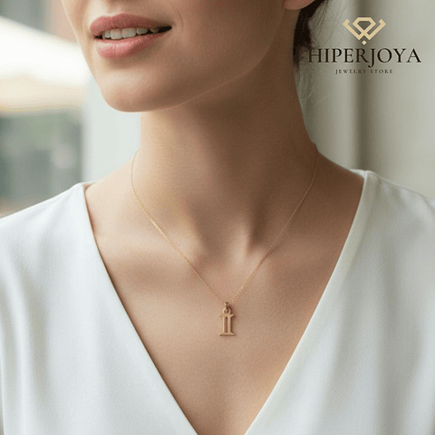 Colgante de inicial I Oro 18k