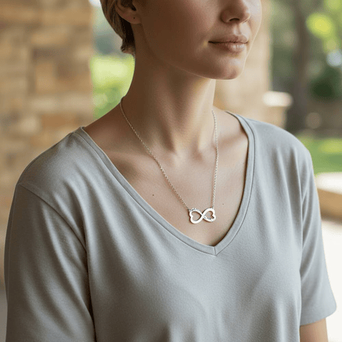 Colgante personalizado infinito nombres plata