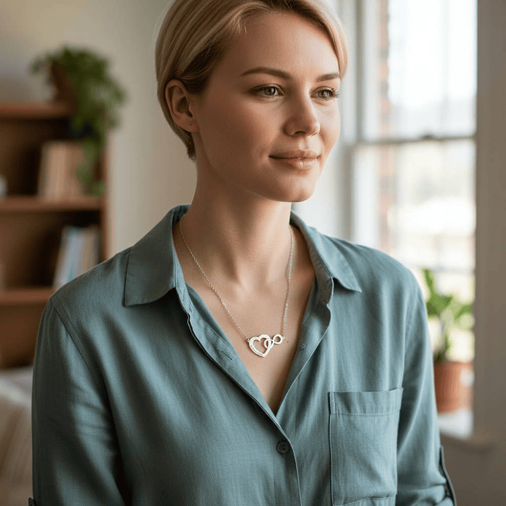 Colgante personalizado corazón infinito plata 2