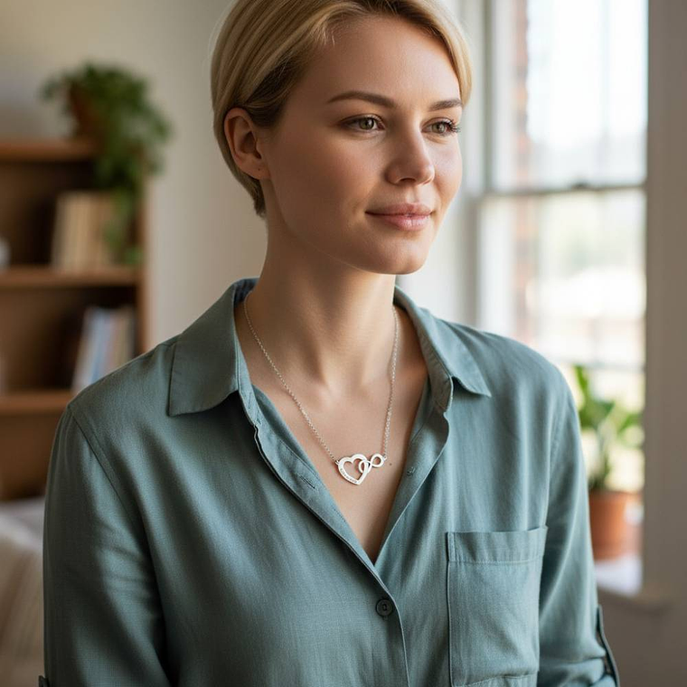 Colgante personalizado corazón infinito plata 2