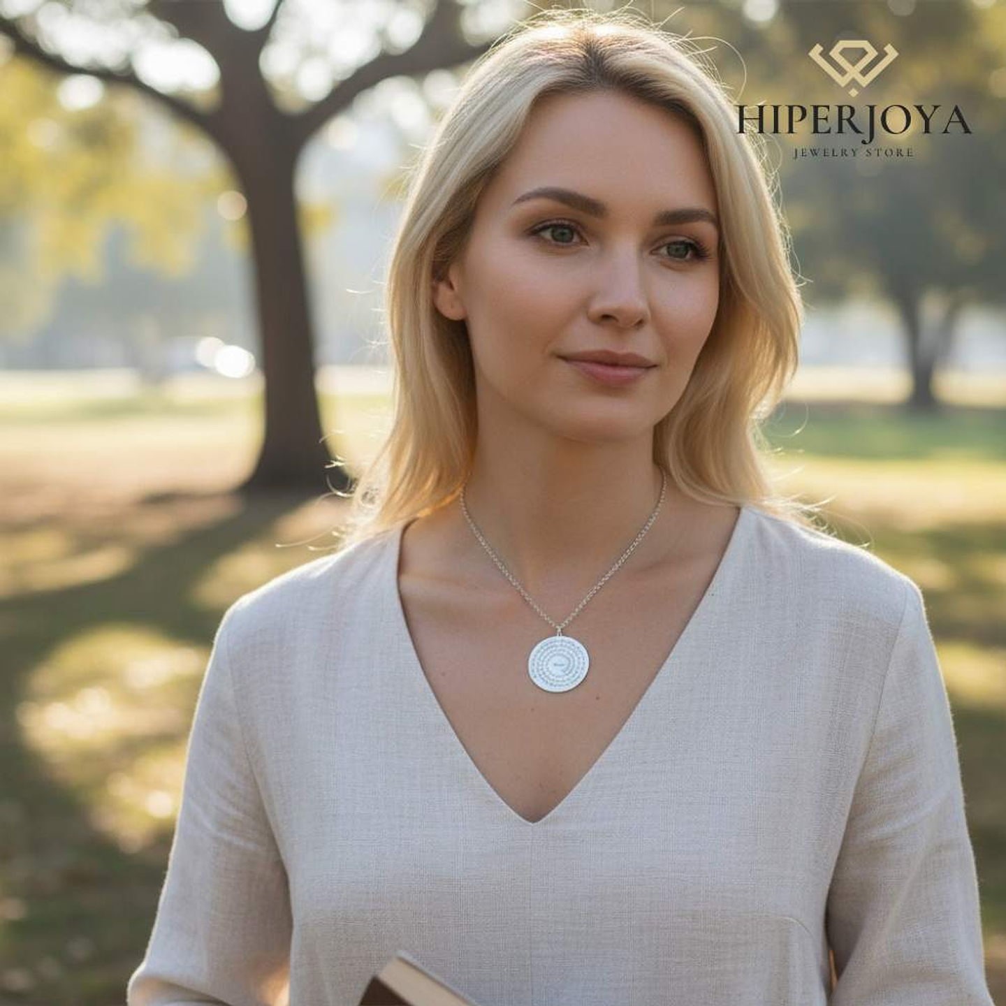 Colgante Dios te salve María plata 2