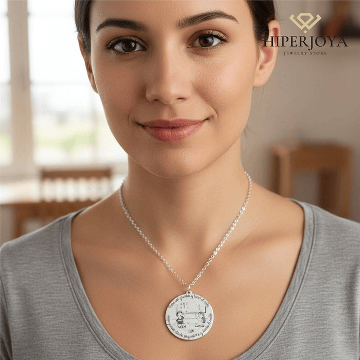 Colgante personalizado niños plata 2