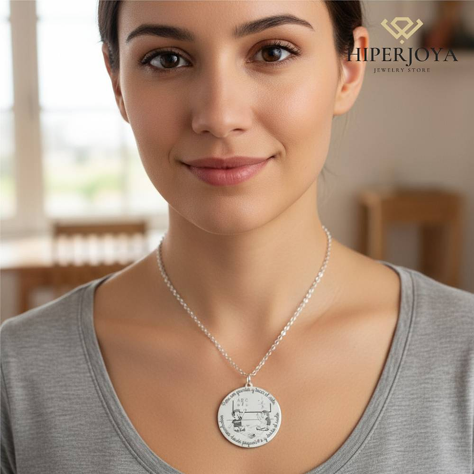 Colgante personalizado niños plata 2