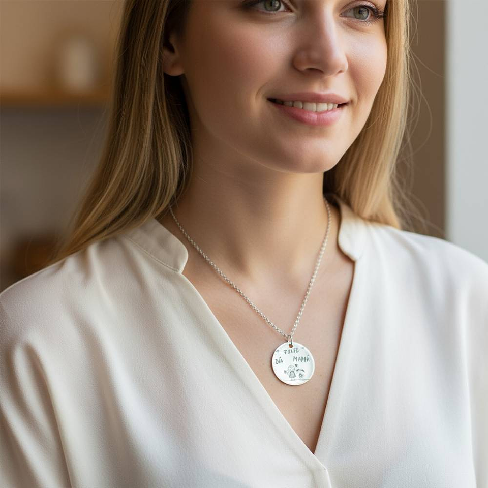 Colgante feliz día mamá plata 2