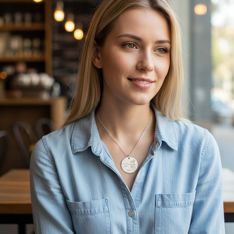 Colgante feliz día mamá plata 5