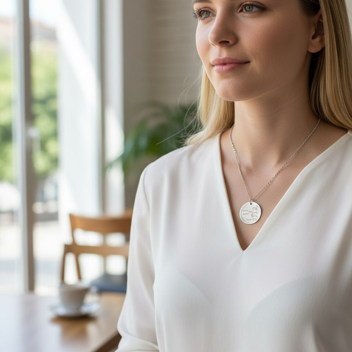 Colgante feliz día mamá plata 6