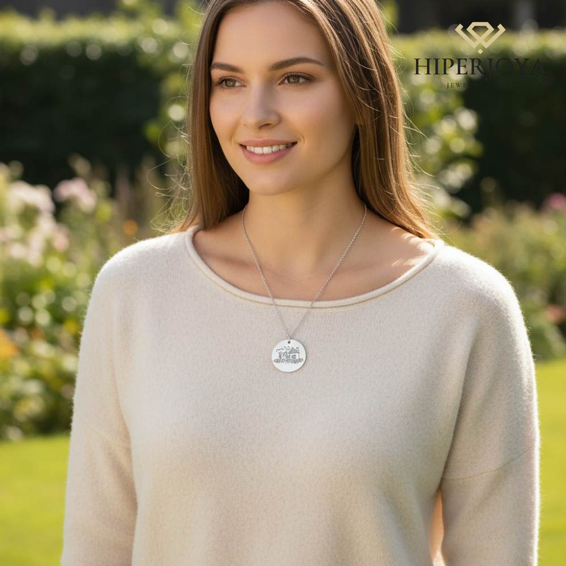 Colgante feliz día mamá plata 9