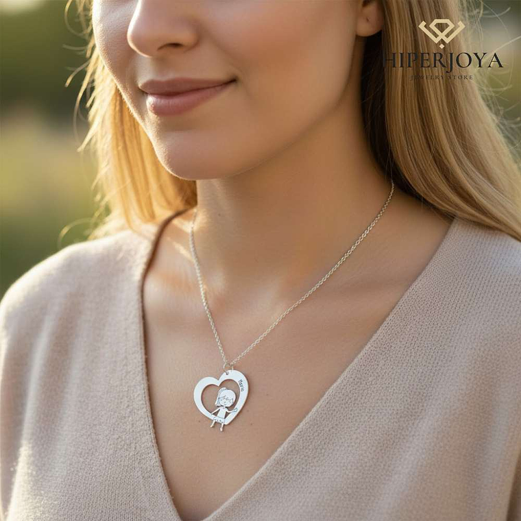 Colgante personalizado de niña con nombre plata 2