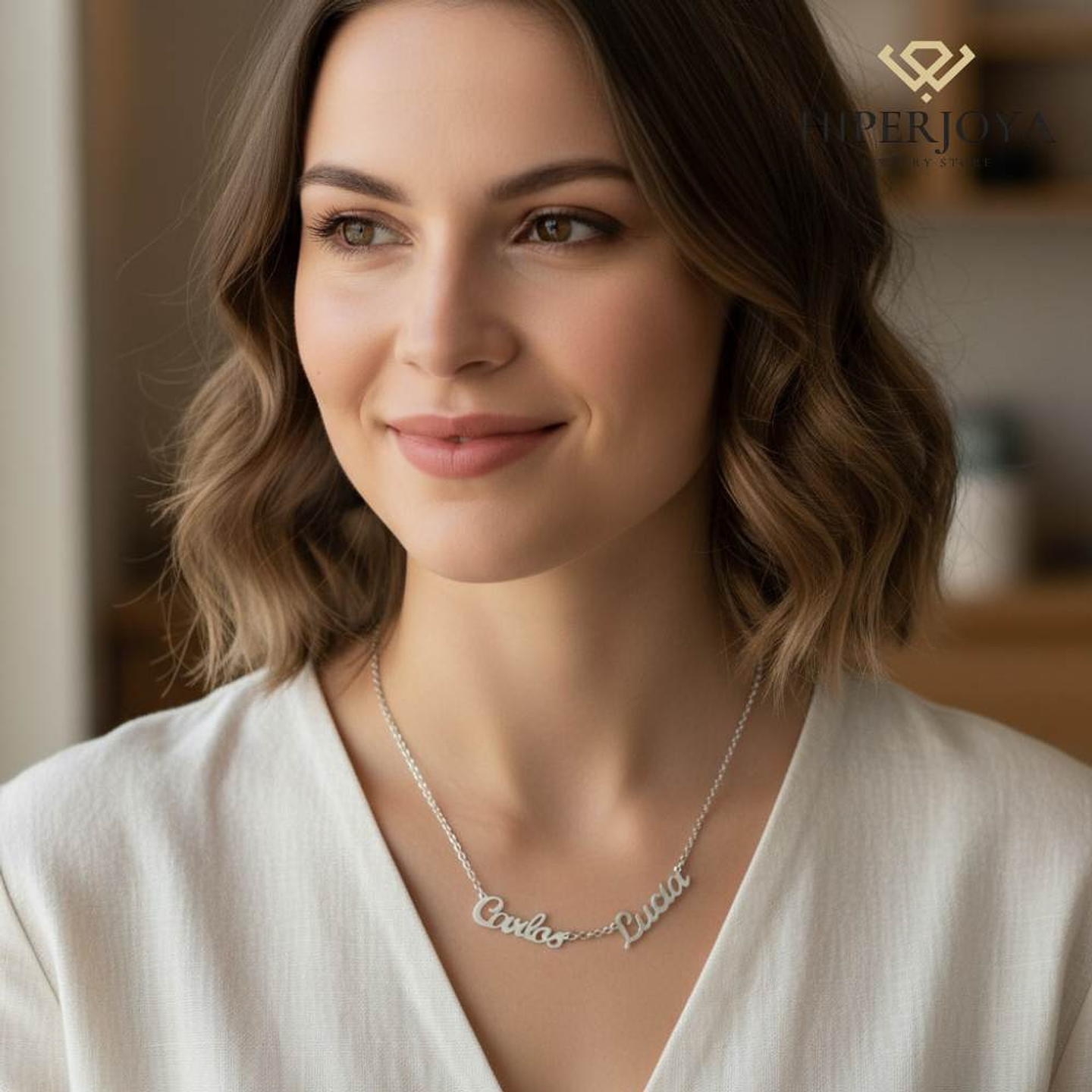 Gargantilla personalizada con nombres plata 2