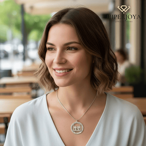 Gargantilla personalizada pareja de niña y niño plata