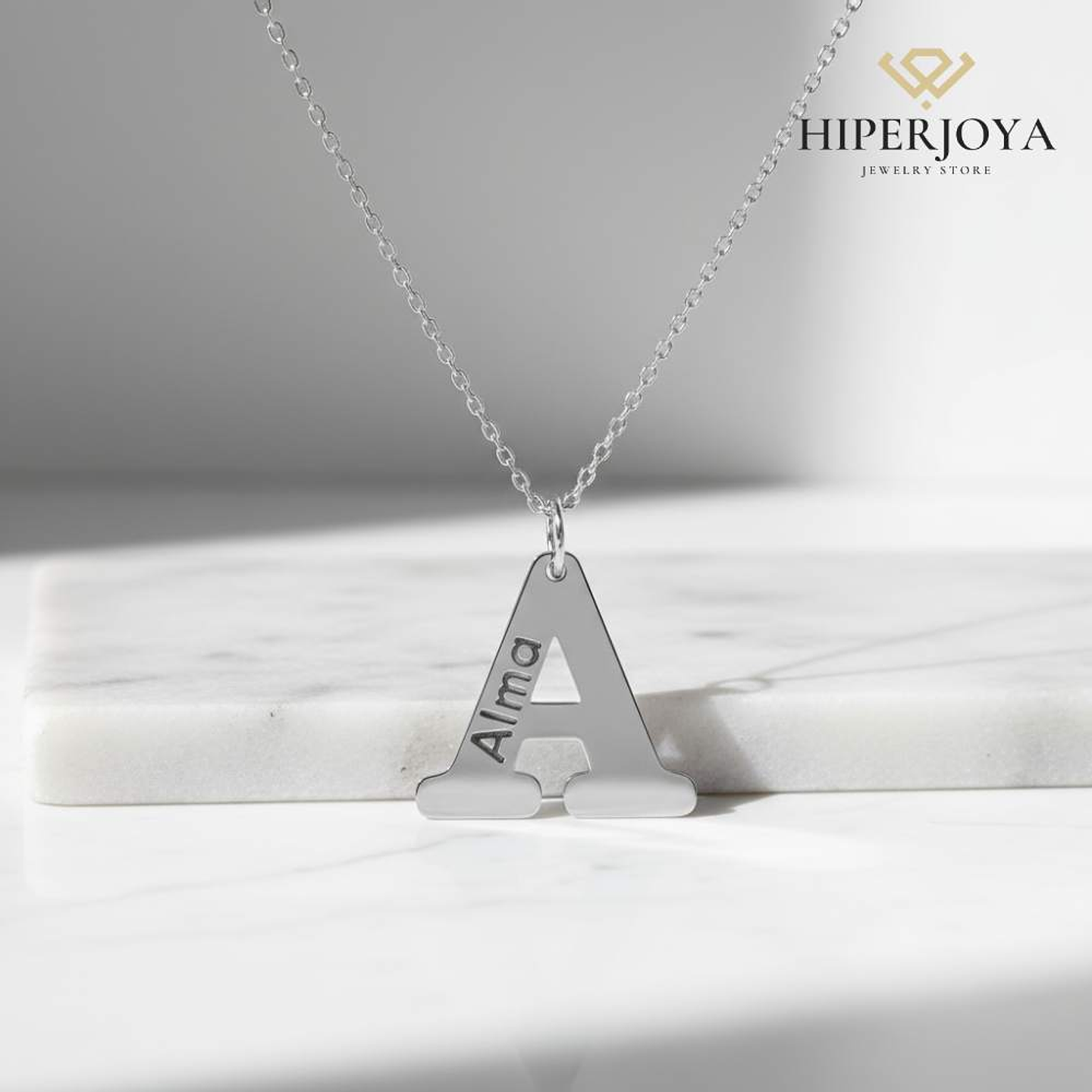 Colgante personalizado inicial y nombre plata 2