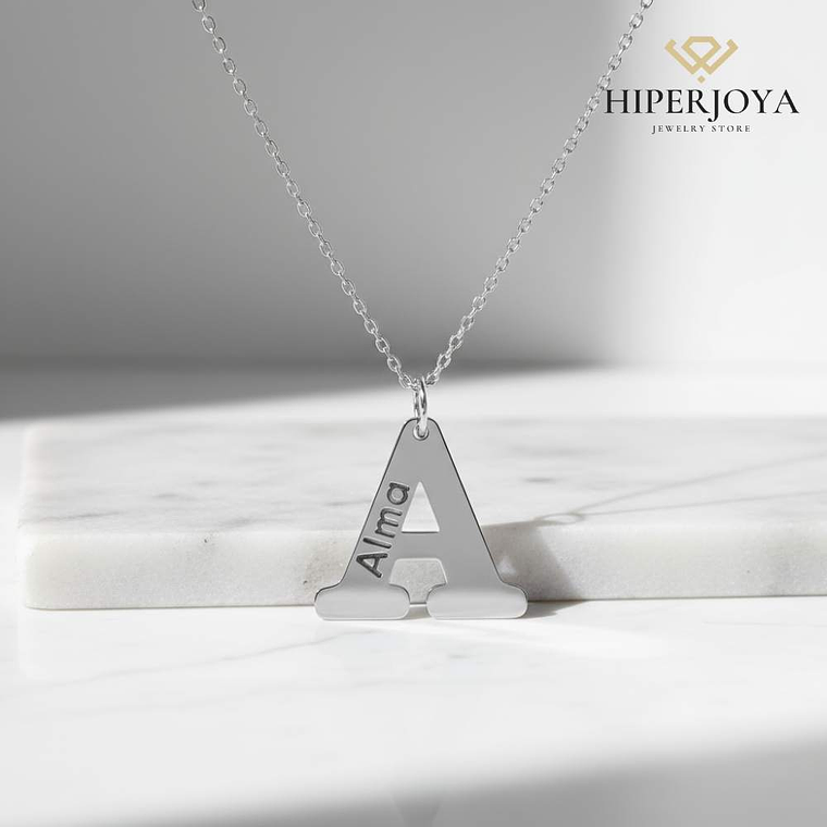 Colgante personalizado inicial y nombre plata 2