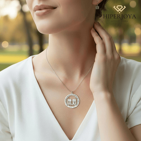 Gargantilla personalizada de niños plata