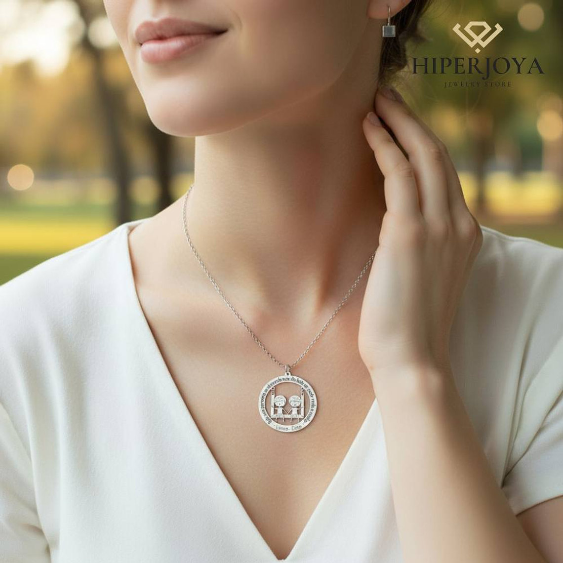 Gargantilla personalizada de niños plata 2