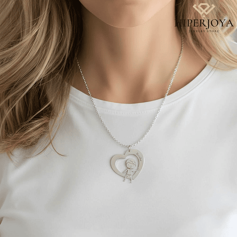 Gargantilla personalizada de niño con nombre plata 