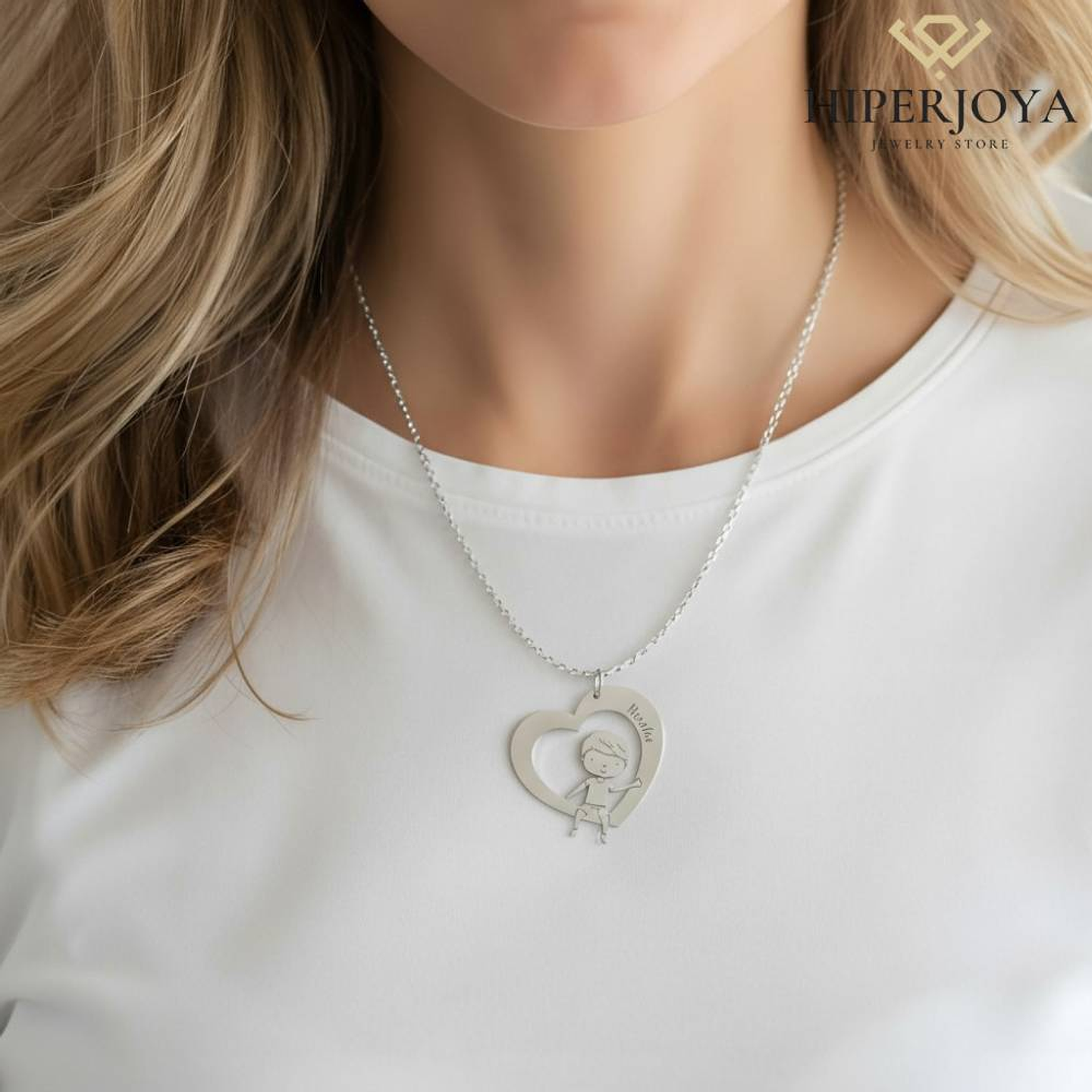 Gargantilla personalizada de niño con nombre plata  2