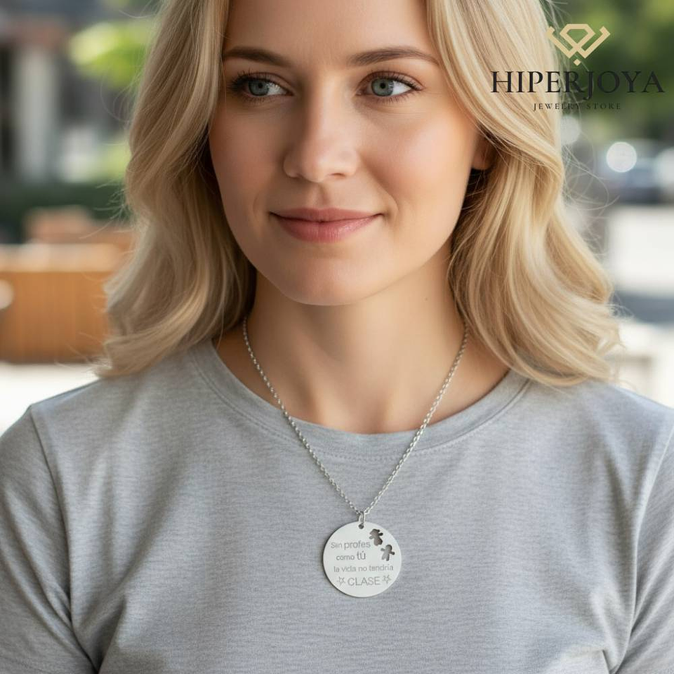 Gargantilla personalizada para la profe plata 2