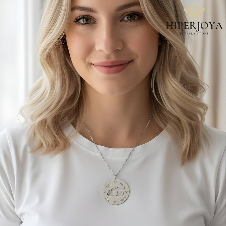 Gargantilla personalizada nombres de mascotas plata 2