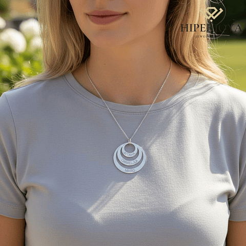 Gargantilla personalizada con nombres plata