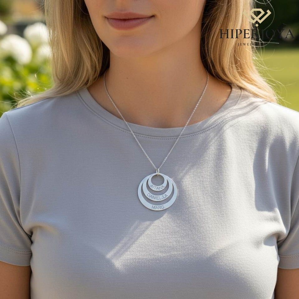 Gargantilla personalizada con nombres plata 2