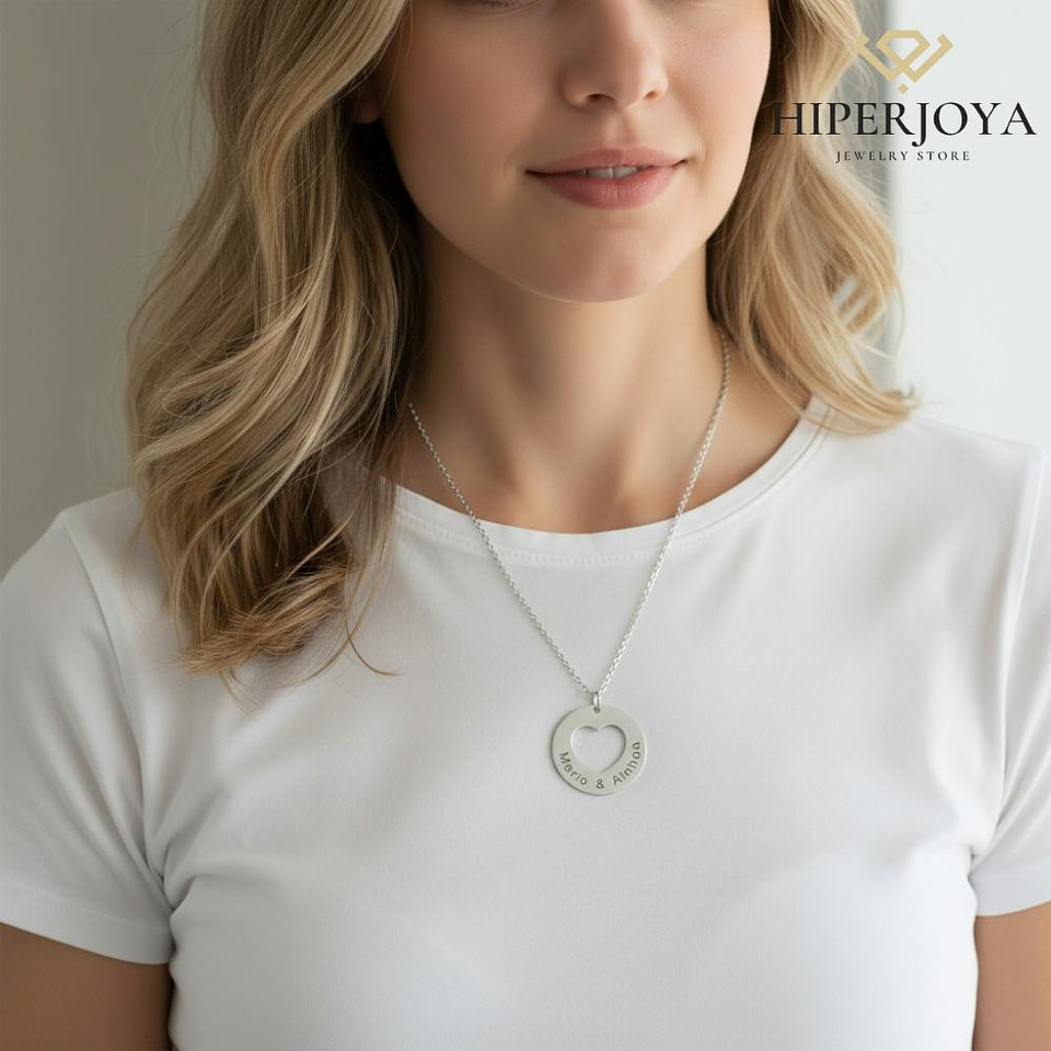 Gargantilla personalizada para enamorados plata  2