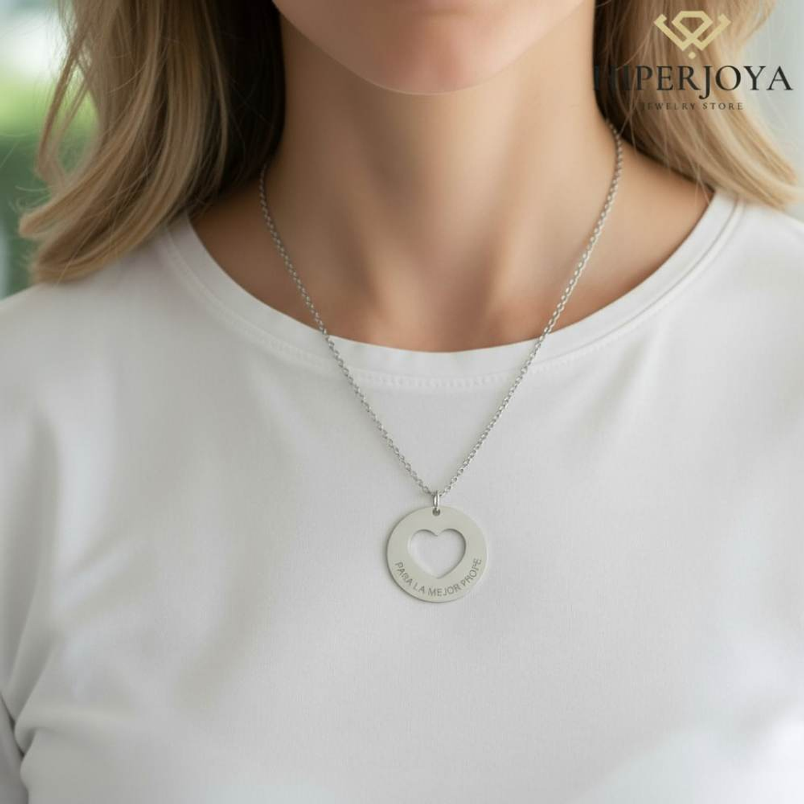 Gargantilla personalizada para la mejor profesora plata 2