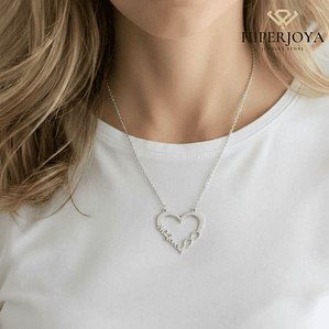 Gargantilla personalizada nombre y corazón plata