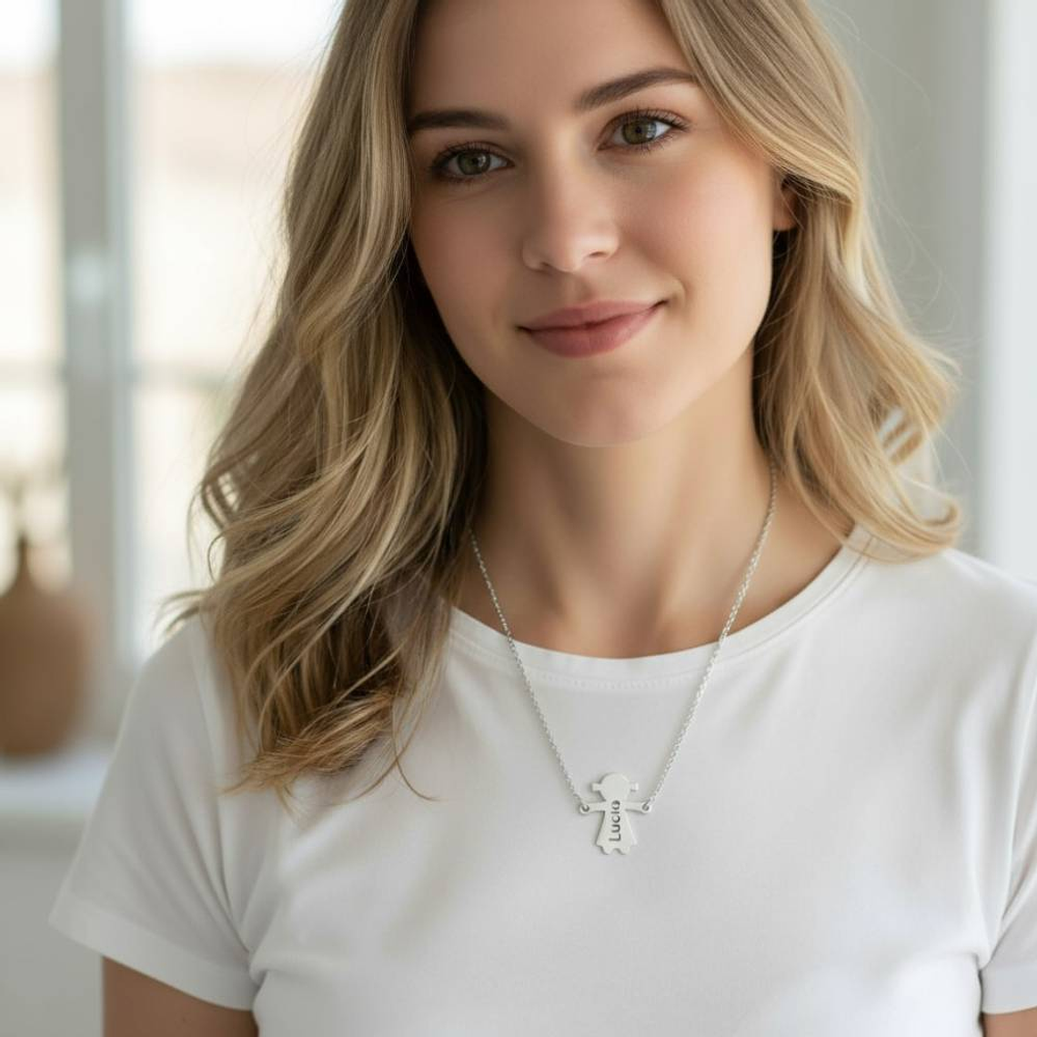Gargantilla personalizada de niña plata 2