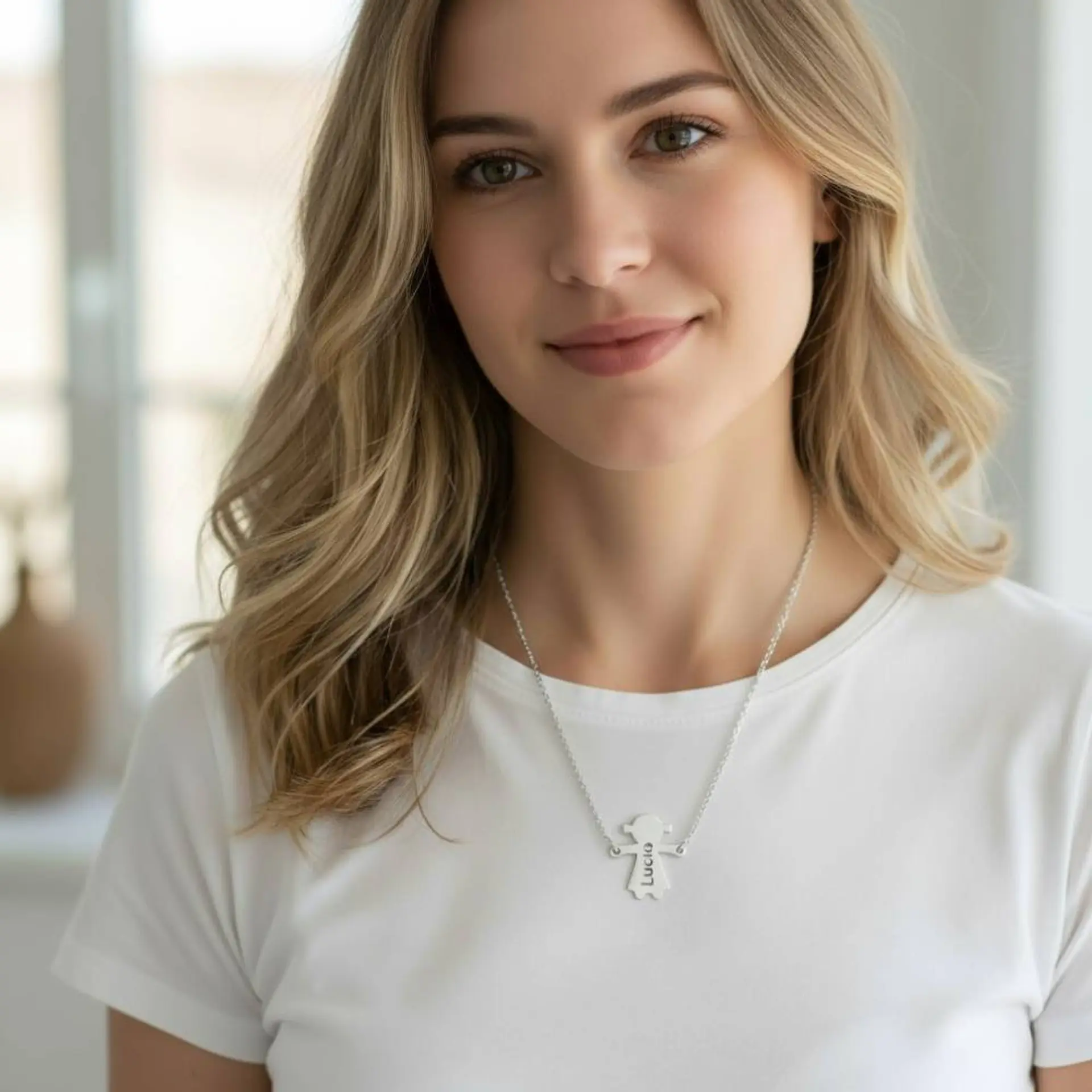 Gargantilla personalizada de niña plata 4