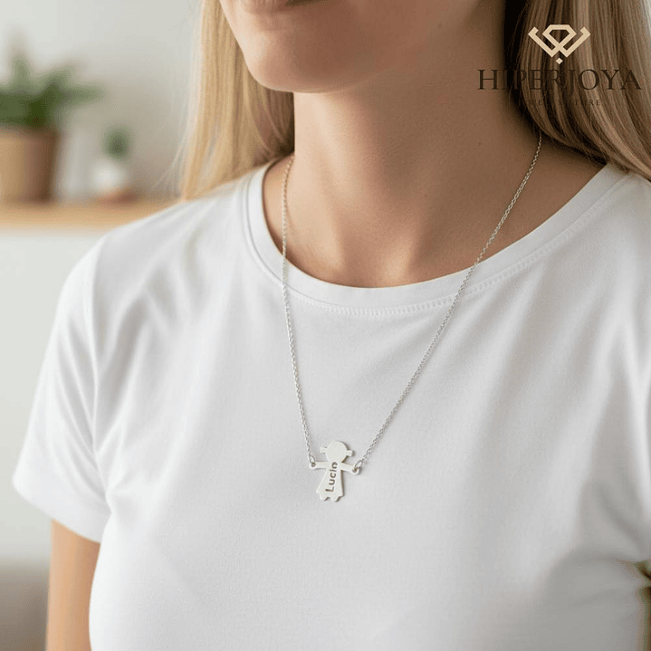 Gargantilla personalizada de niña plata 3